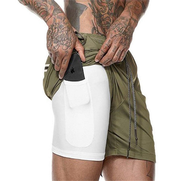 Men's Shorts with Towel Rack and Phone Pocket