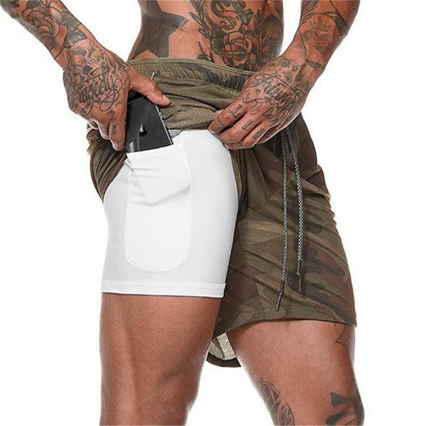 Men's Shorts with Towel Rack and Phone Pocket