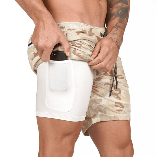 Men's Shorts with Towel Rack and Phone Pocket