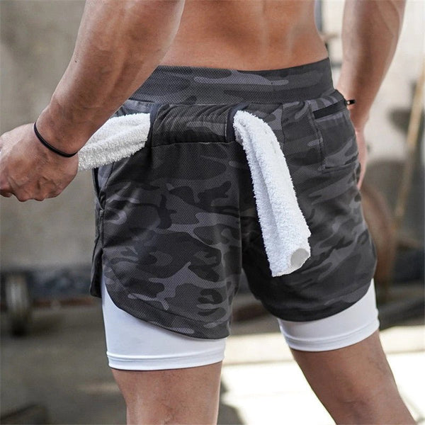 Men's Shorts with Towel Rack and Phone Pocket