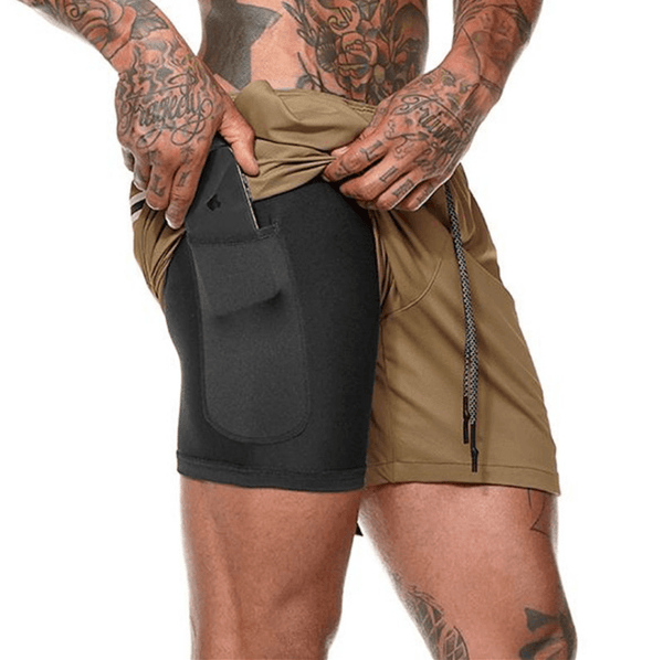 Men's Shorts with Towel Rack and Phone Pocket