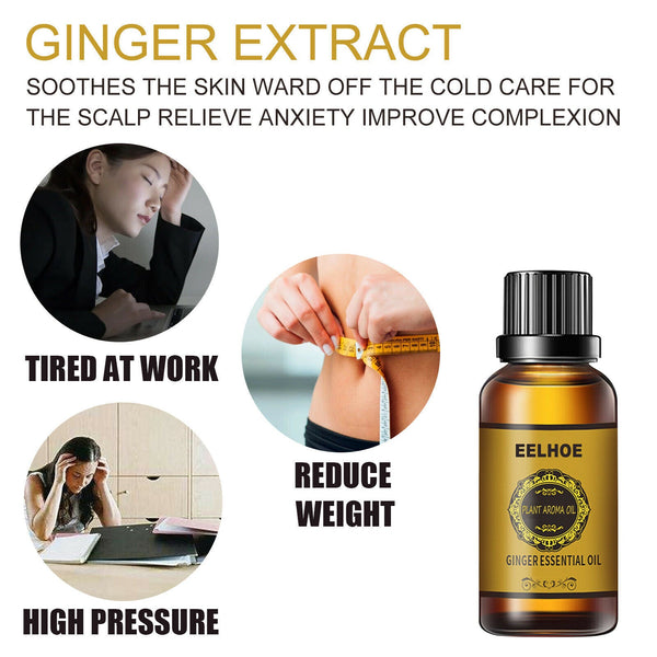 Belly Drainage Ginger Oil Natural Therapy Lymphatic Essential Massage Oil USA