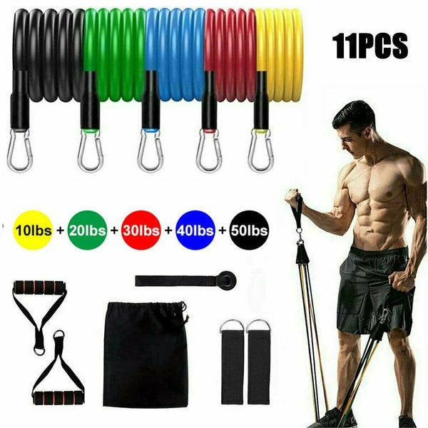 CrossFit Resistance Bands - 11Pcs/Set Up to 150lbs - At Home or On the Go Fitness!