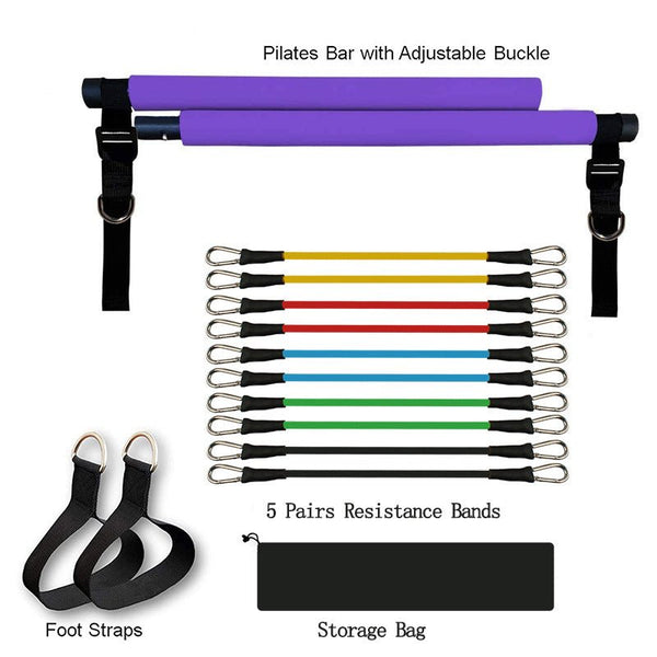 Yoga Pilates Resistance Bands Fitness Bar