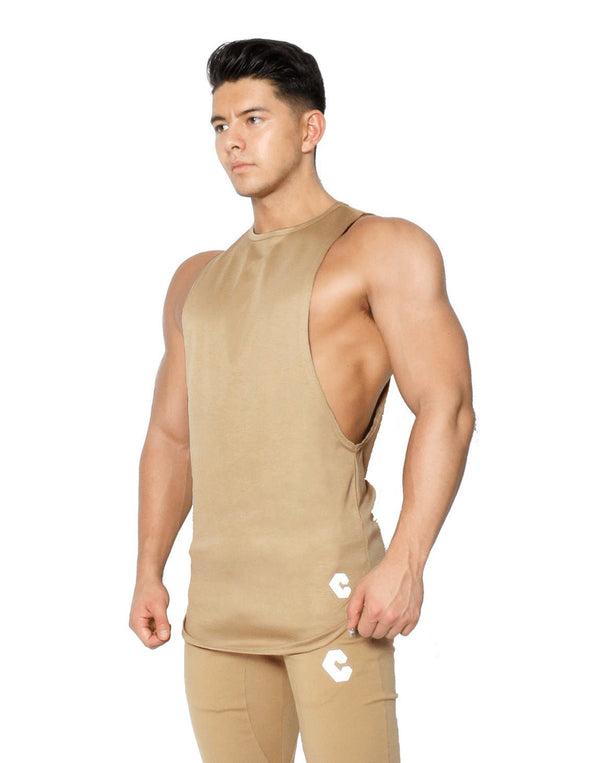 Men's Sports Running Workout Cotton Stretch Sleeveless Vest