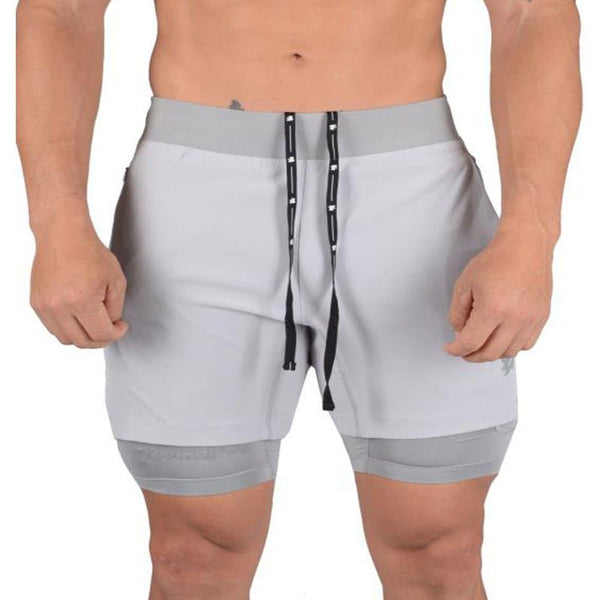 Men's Fitness Double-Layer Running Short with Phone Pocket