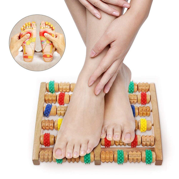 Solid Wood Acupuncture Rolling Foot Massager
